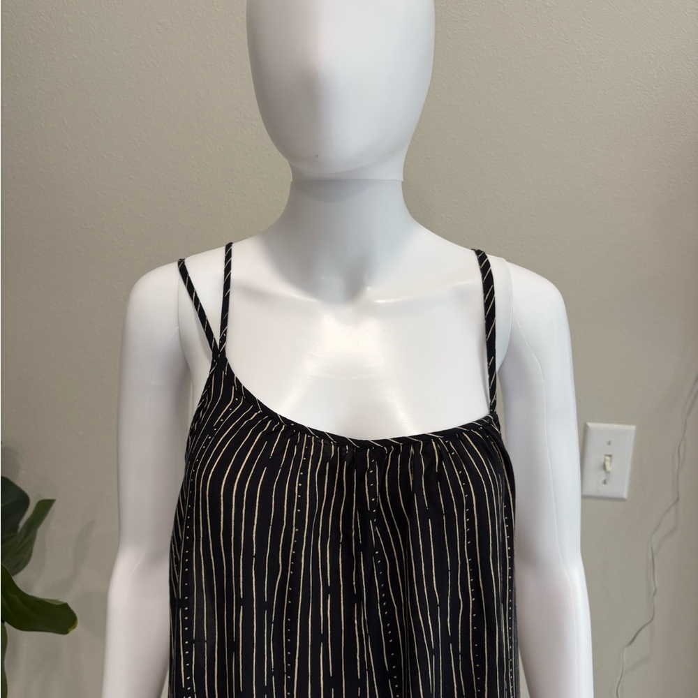 UO silence + noise Striped Wide Leg Cropped Overall Jumpsuit Size M Strappy Tank - Picture 5 of 16